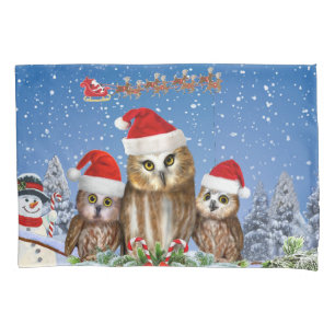 FROHE WEIHNACHTEN VON DER EULE VON US! KISSENBEZUG