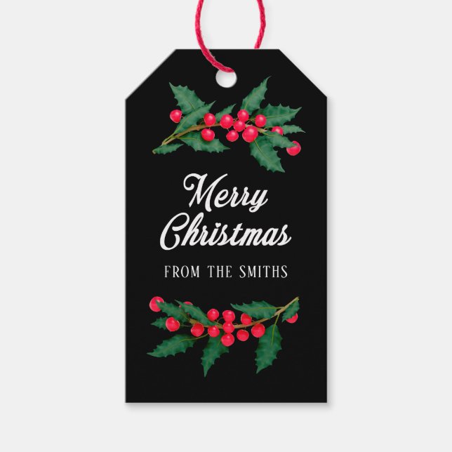 Frohe Weihnachten von der Familie Elegant Geschenkanhänger (Vorderseite)