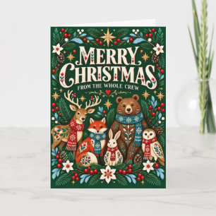 Frohe Weihnachten von der ganzen Crew Woodland Fol Karte