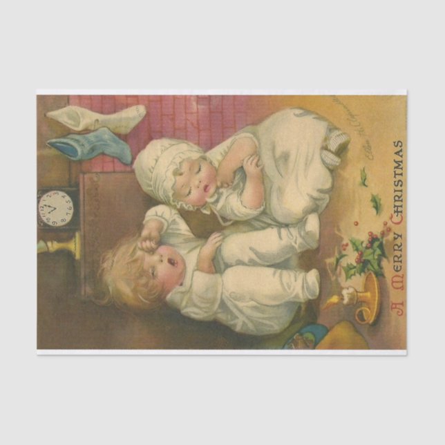 Frohe Weihnachten von Ellen Clapsaddle Seidenpapier (Vorderseite)