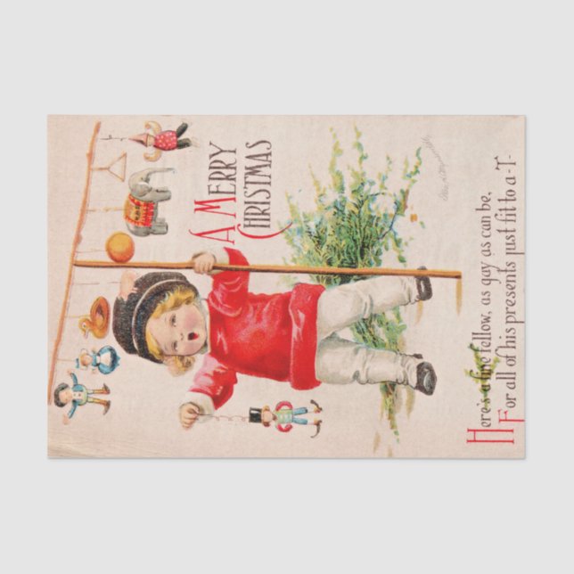 Frohe Weihnachten von Ellen Clapsaddle Seidenpapier (Vorderseite)