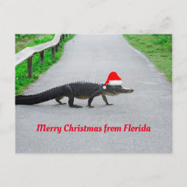 Frohe Weihnachten von Florida lustiger Alligator Postkarte