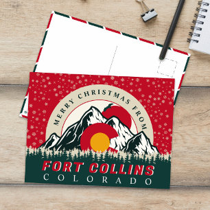 Frohe Weihnachten von Fort Collins Colorado Cities Postkarte