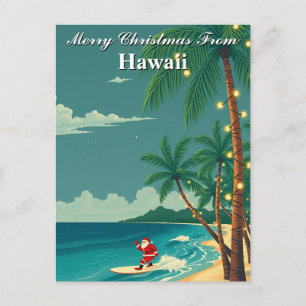 Frohe Weihnachten von Hawaii Tropical Santa Surfin Postkarte