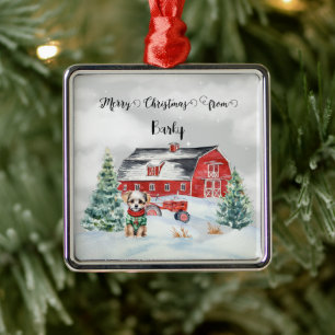Frohe Weihnachten von Hundes Name Ornament Aus Metall