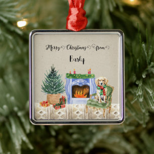 Frohe Weihnachten von Hundes Name Ornament Aus Metall