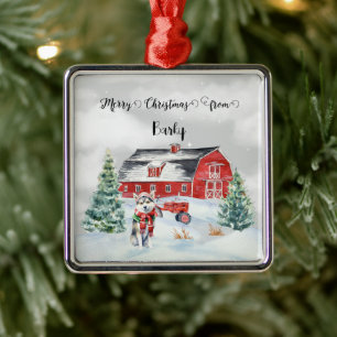 Frohe Weihnachten von Hundes Name Ornament Aus Metall