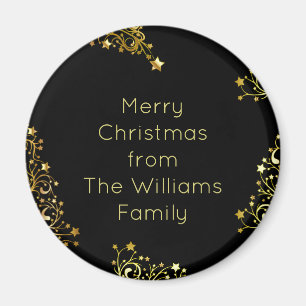 Frohe Weihnachten von Ihrem Namen Black Gold hinzu Magnet