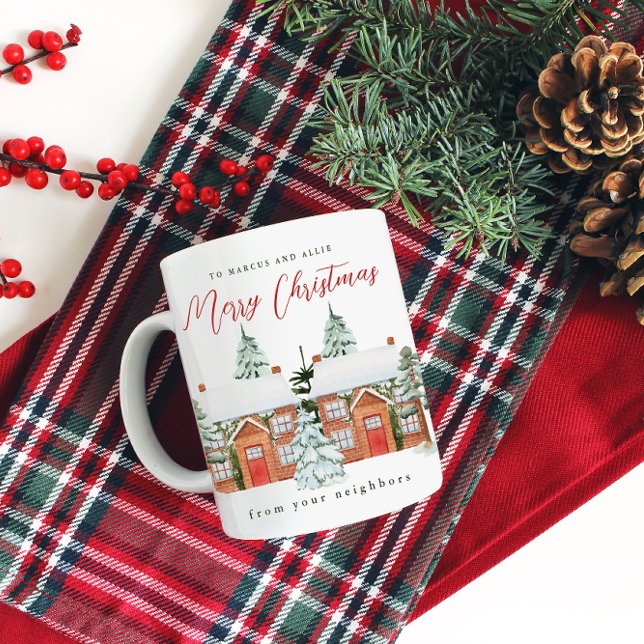 Frohe Weihnachten von Ihren Nachbarn Kaffeetasse (Von Creator hochgeladen)
