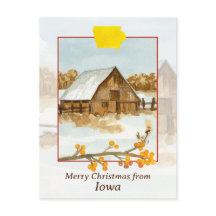 Frohe Weihnachten von Iowa Barn Farm Winter Snow