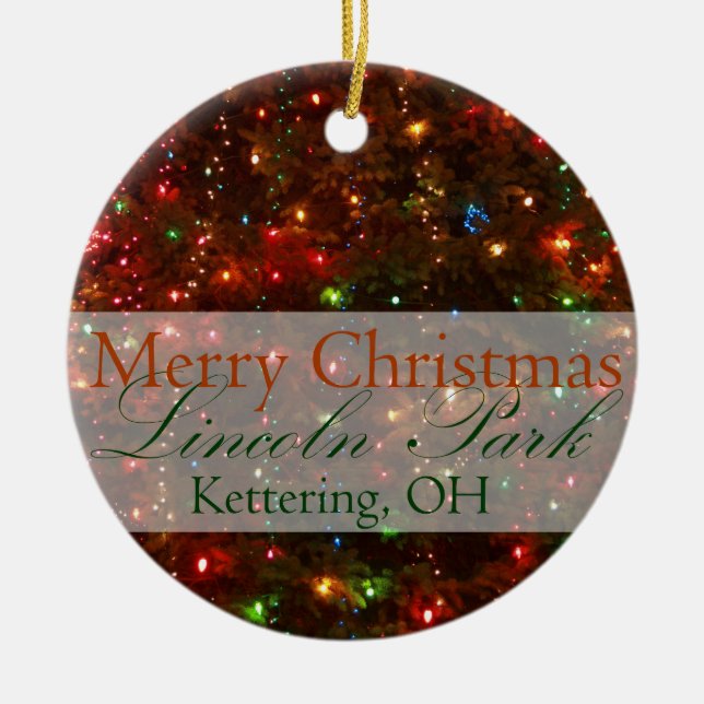Frohe Weihnachten von Kettering, Verzierung Ohios Keramikornament (Vorne)