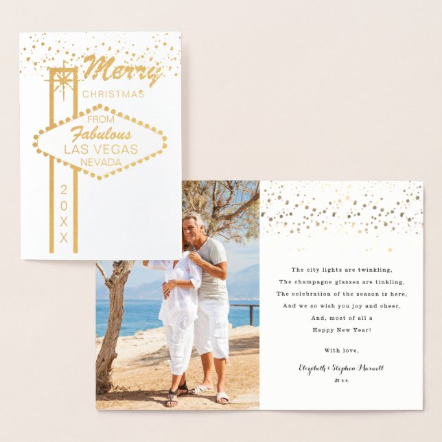 Frohe Weihnachten von Las Vegas Foto Foil Card Folienkarte (Anzeige)