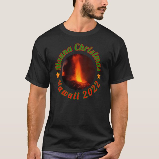 Frohe Weihnachten von Mauna Loa Vulkan Hawaii T-Shirt (Vorderseite)