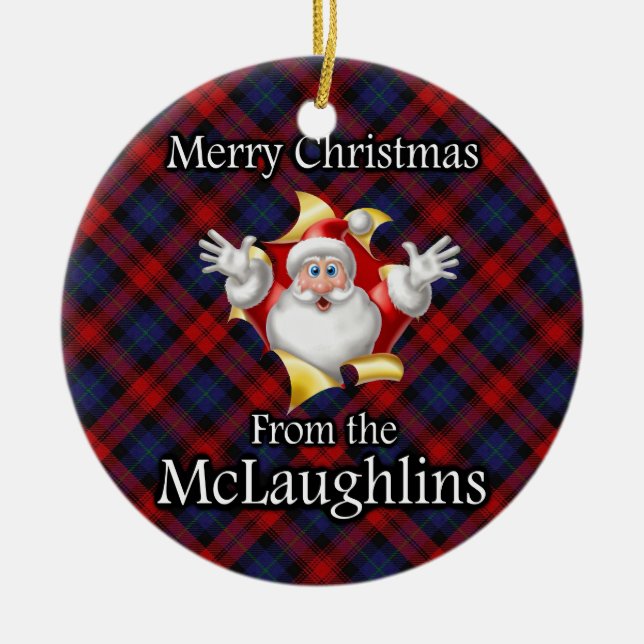 Frohe Weihnachten von McLaughlin MacLachlan Clan Keramikornament (Vorne)