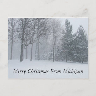 Frohe Weihnachten von Michigan Winter Snow Postca