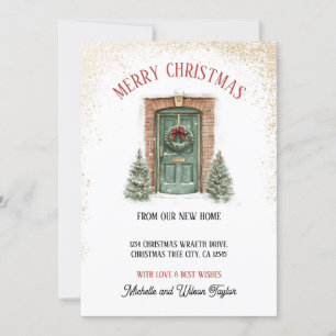 Frohe Weihnachten von New Zuhause Door Wreath Ankündigung