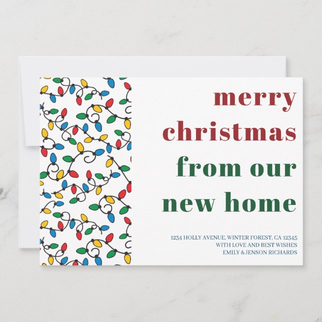 Frohe Weihnachten von New Zuhause String Lights Ankündigung (Vorderseite)