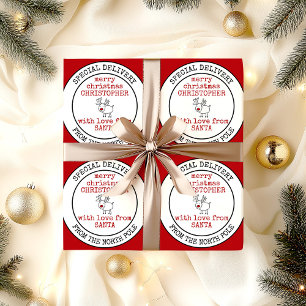 Frohe Weihnachten von North Pole Custom Santa Geschenkpapier