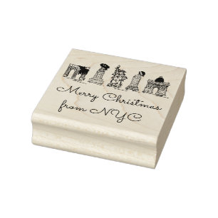 Frohe Weihnachten von NYC New York City Weihnachte Gummistempel