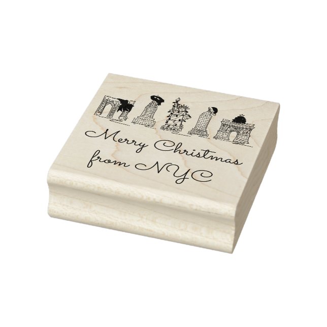 Frohe Weihnachten von NYC New York City Weihnachte Gummistempel (Stempel)