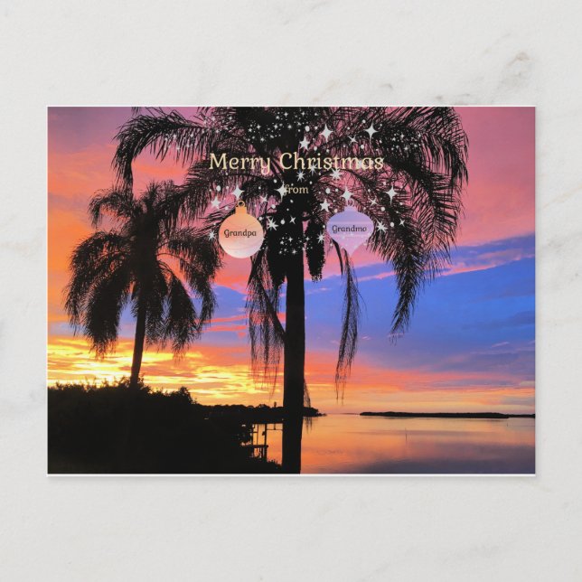 Frohe Weihnachten von Oma und Opa Postkarte (Vorderseite)