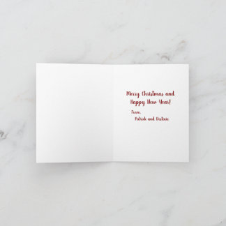 Frohe Weihnachten von Patrick und Destinie Note Ca