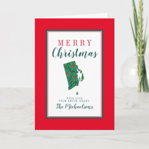 Frohe Weihnachten von Rhode Island Karte