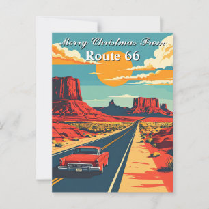 Frohe Weihnachten von Route 66 Retro Road Trip Postkarte