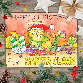 Frohe Weihnachten von Santa Claws Postkarte