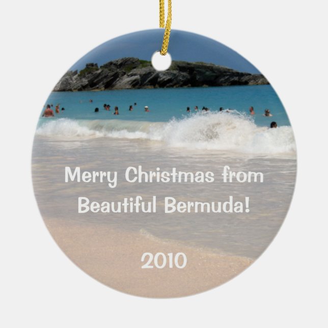 Frohe Weihnachten von, Schöne Bermuda! Keramik Ornament (Vorne)