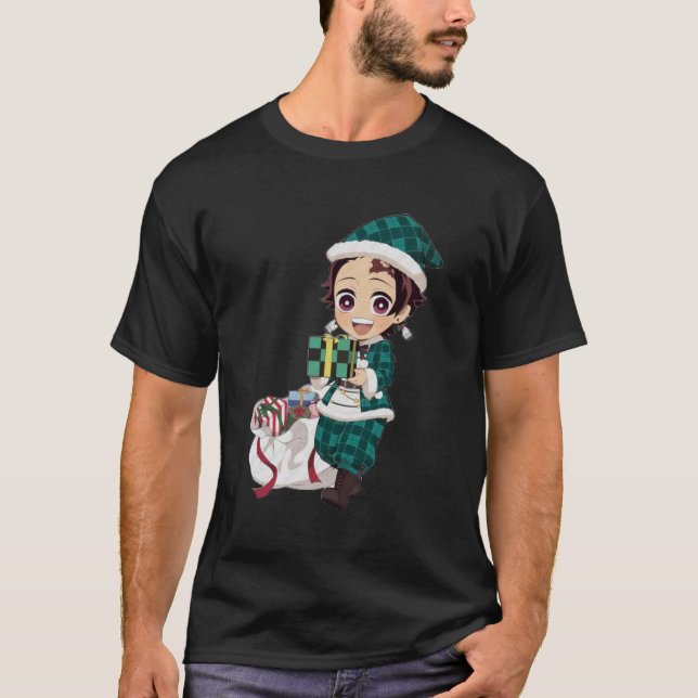 Frohe Weihnachten von Tanjiro Kamado Demon Slayer  T-Shirt (Vorderseite)