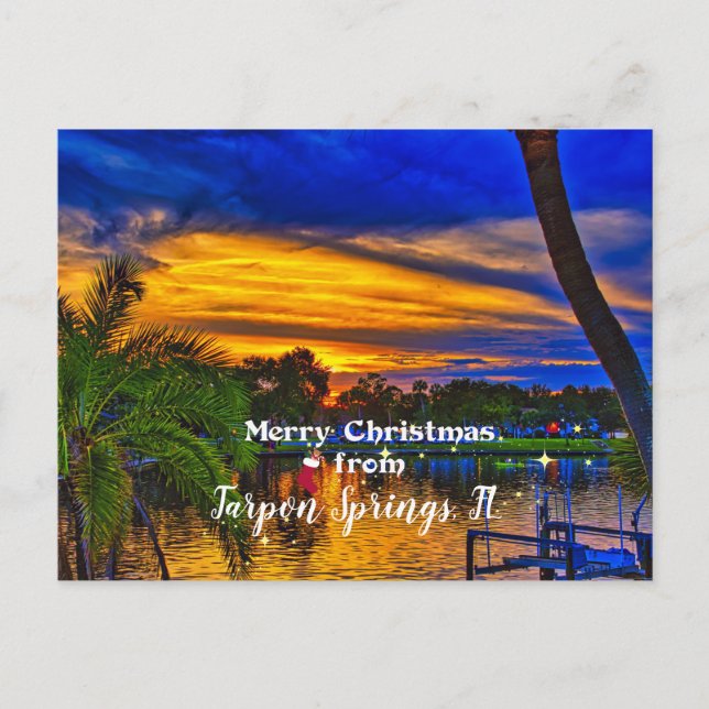 Frohe Weihnachten von Tarpon Springs, FL Postkarte (Vorderseite)