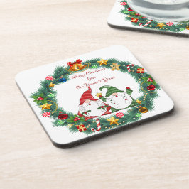 Frohe Weihnachten von "Unser Gnome" zu "Dein" auf  Getränkeuntersetzer