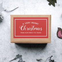 Frohe Weihnachten von unserer Familie Red Sticker