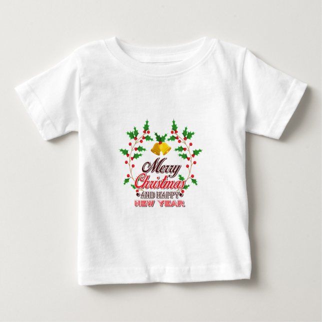 Frohe Weihnachten von unserer Familie, viel Glück  Baby T-shirt (Vorderseite)