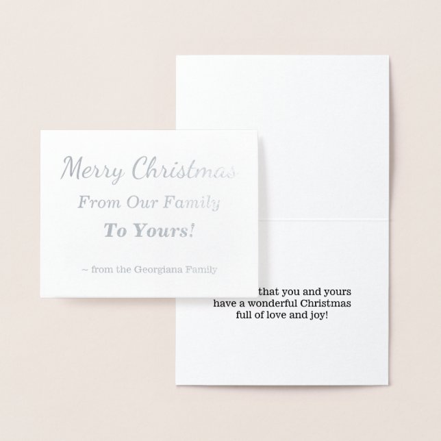 "Frohe Weihnachten von unserer Familie zu deiner!" Folienkarte (Anzeige)