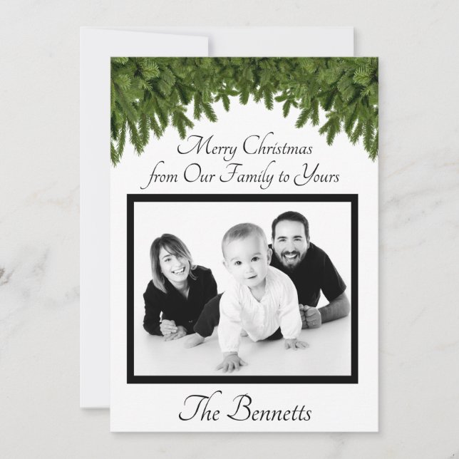 Frohe Weihnachten von unserer Familie zu eurer Kar Dankeskarte (Vorderseite)