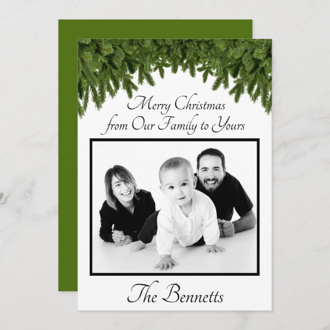 Frohe Weihnachten von unserer Familie zu Ihrer Pic Einladung (Vorne/Hinten)