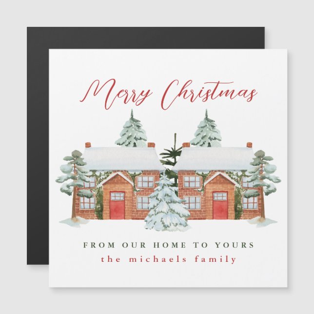 Frohe Weihnachten von unserer Zuhause bis zu Eurer Magnetkarte (Vorne/Hinten)