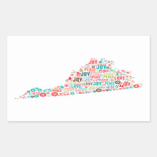 Frohe Weihnachten von Virginia Rechteckiger Aufkleber