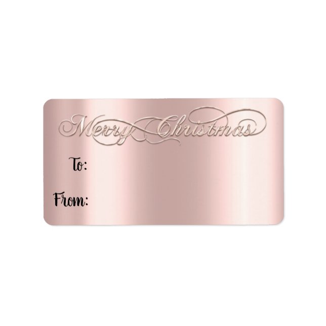 Frohe Weihnachten von zu Hand gebetteltes Rose Pul Adressaufkleber (Vorne)