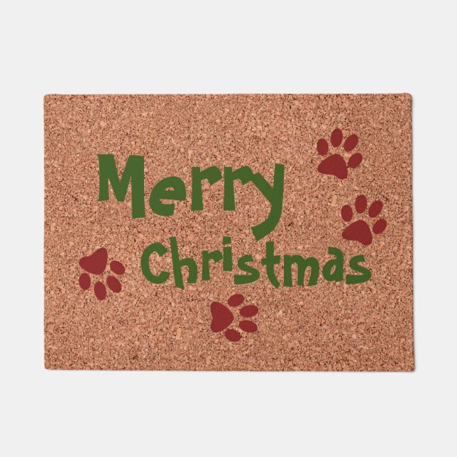 Frohe Weihnachten w Paws Fußmatte (Vorderseite)