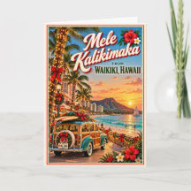 Frohe Weihnachten Waikiki Hawaii Vintage Weihnacht