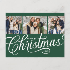 Frohe Weihnachten Waldgrün Script Familie 3 Foto
