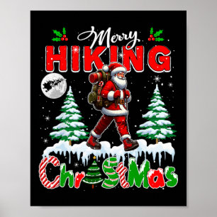 Frohe Weihnachten Wandern Bunter Weihnachtsmann Xm Poster
