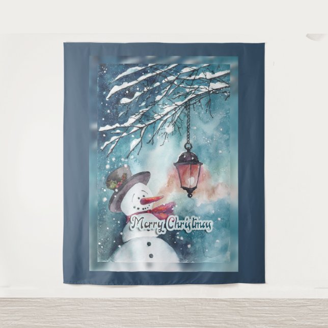 Frohe Weihnachten Wandteppich (Vorderseite)