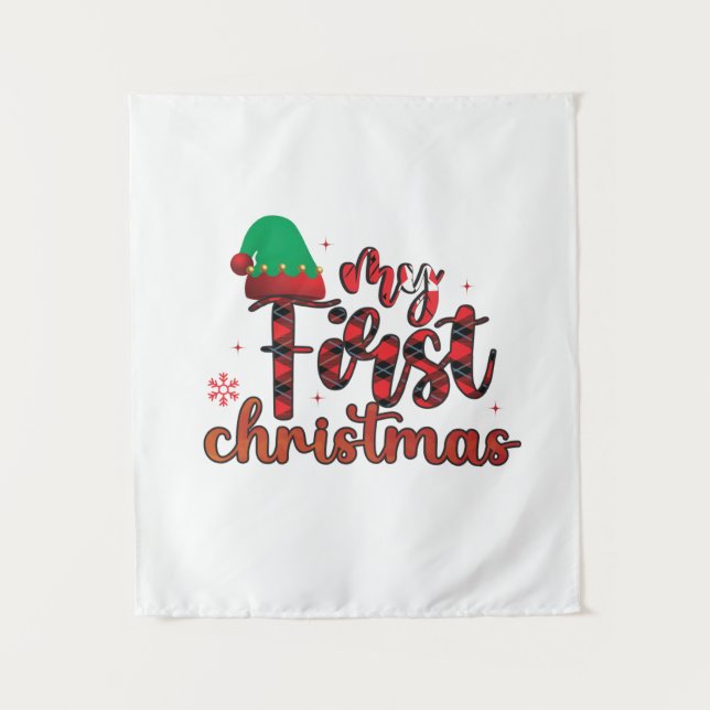 Frohe Weihnachten Wandteppich (Vorderseite)