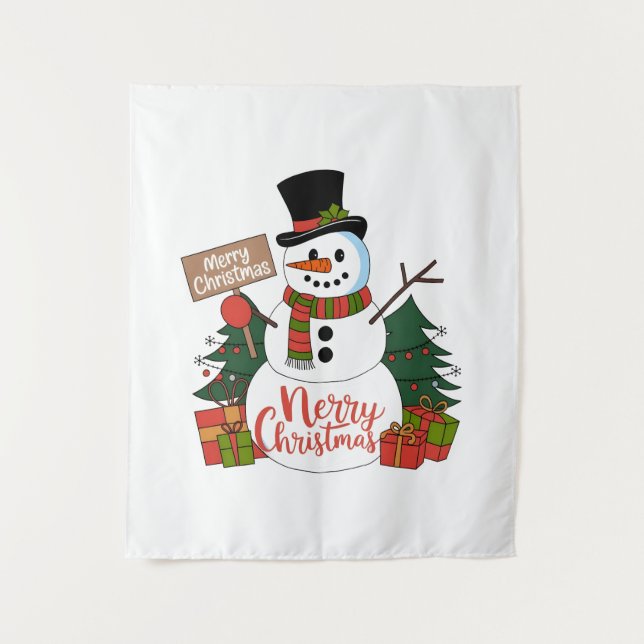 Frohe Weihnachten Wandteppich (Vorderseite)