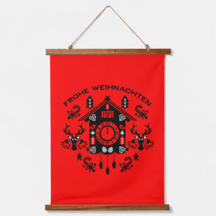 Frohe Weihnachten Wandteppich Mit Holzrahmen