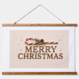 FROHE WEIHNACHTEN WANDTEPPICH MIT HOLZRAHMEN